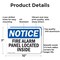 Signmission Fire Alarm Panel Located Inside OSHA Notice Sign, Aluminum, 10in W x 7in L, 2PK OS-2PACK-NS-A-710-L-12533 - alternate 7